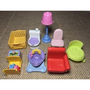 Fisher Price My First Dollhouse Lot Furniture My Loving Family Vtg Mattel Toys